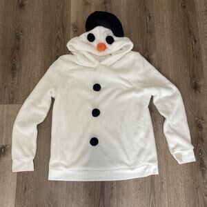 No Boundaries Christmas Hoodie Snowman Halloween Fleece Women L* Kid XL* Costume